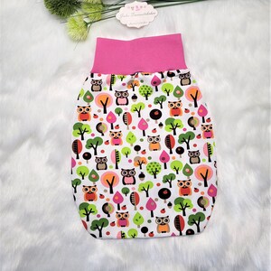 Pink Colorful Owls Forest Swaddle Bag Romper Bag Baby Size 50 to 62