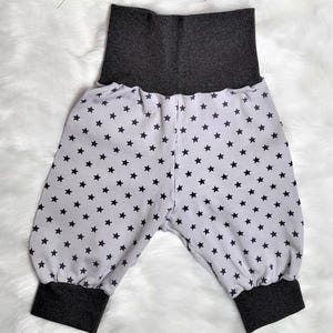 Bloomers for babies and toddlers light grey anthracite stars size 56 to size 104