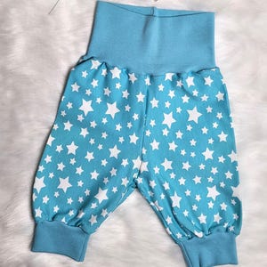 Bloomers for babies and toddlers turquoise white stars size 56 to size 98