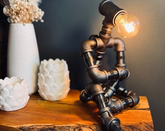 The Thinking Man Industrial Iron Pipe Lamp