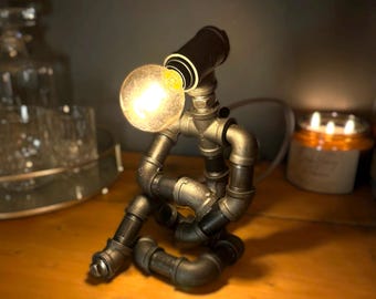 The Original Thinking Man Industrial Iron Pipe Lamp