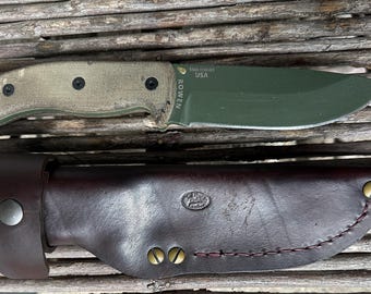 Funda de cuero hecha a mano para ESEE 5 de cuero marrón