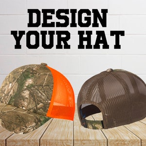 Custom Camouflage Mesh Back Cap / Custom Camo Hat /  Custom Dad gift / Custom Hunting Hat / Custom Trucker Hat / Father&#39;s Gift / Camouflage