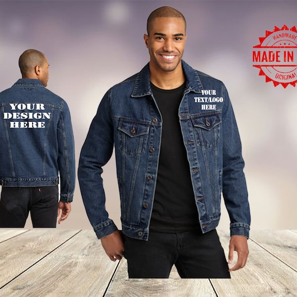 CUSTOM Men's Denim Jacket / Men's Jean Jacket / Embroidered Jacket / Denim Personalized Jacket / Embroidered Jean Jacket / Create your Own