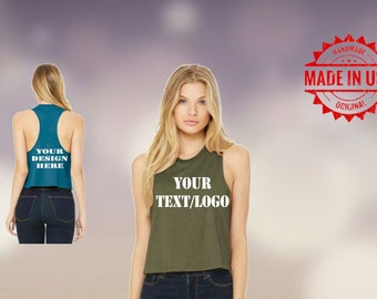 Custom Cropped Tank Racerback/ Custom Hoodie/ Personalized Crop Top ...