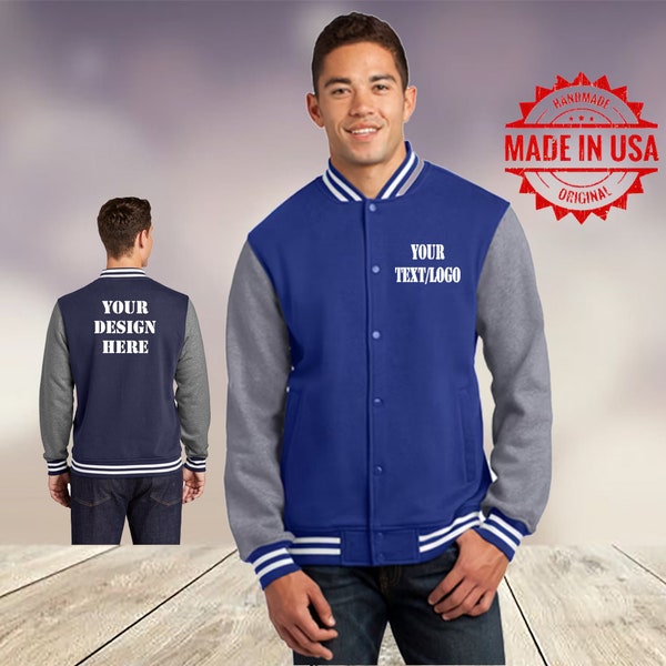 Custom Personalized Varsity Jacket College Letterman, Custom Patches Jacket, Real Leather & Wool | Gifts for Him | Gifts for Her | Varsity