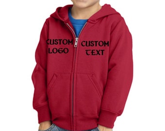 Custom Wholesale Toddler Core Fleece Full-Zip Hoodie Sweatshirt/ Children's Sweater/ Toddler Customiz Sweatshirt/ Personalized Sweatshirt