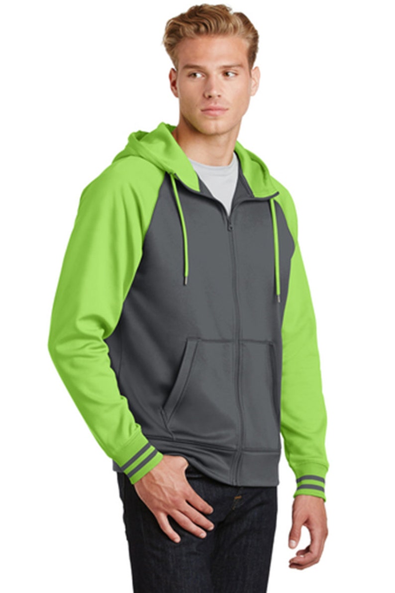Custom Embroidered LadiesMen Sport-Wick Varsity Fleece Full-Zip Hooded Jacket