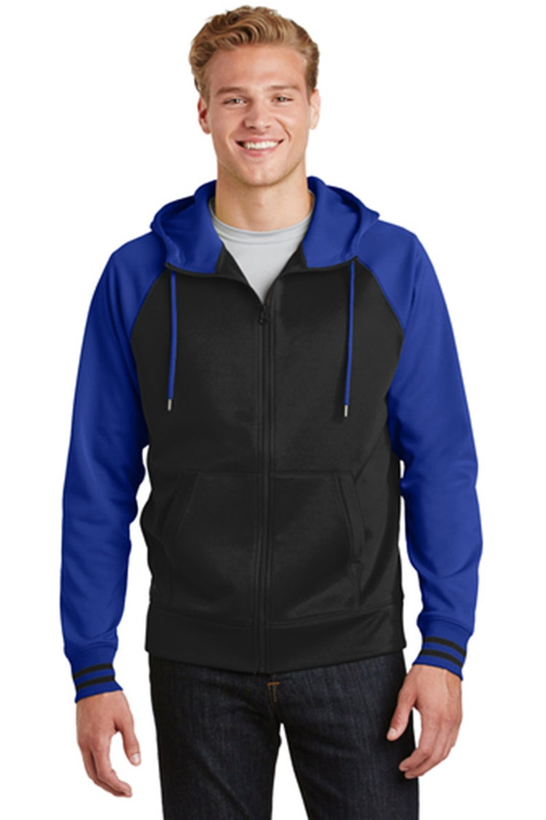 Custom Embroidered LadiesMen Sport-Wick Varsity Fleece Full-Zip Hooded Jacket