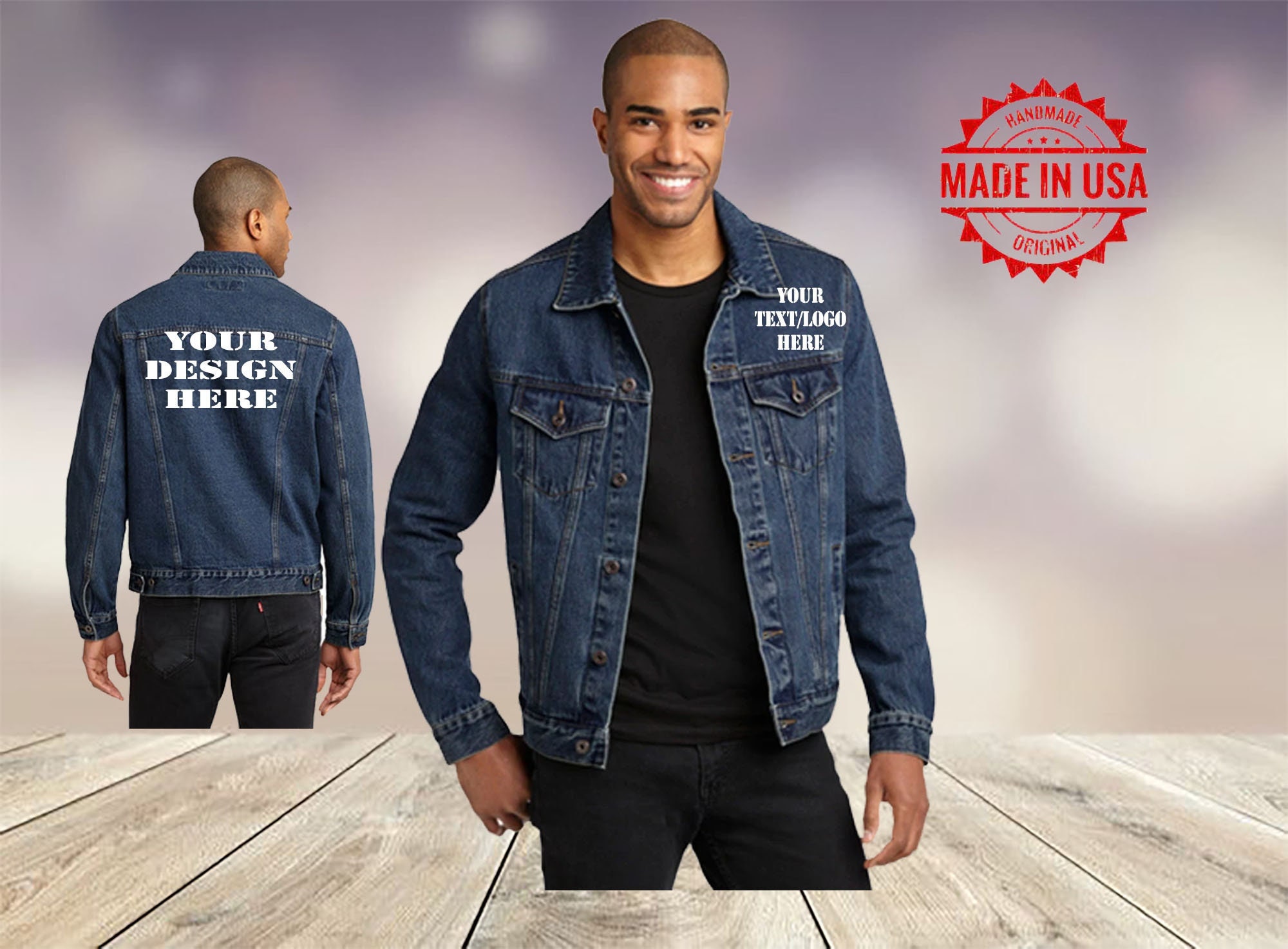 Logo jean jacket sale