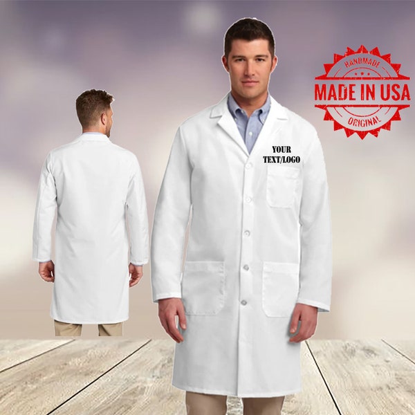 Custom Lab Coat / Doctors Coat / Medical Coat/ embroidered coat / medical student /lab assistant/ pharmaceuticals/ own office full body Coat