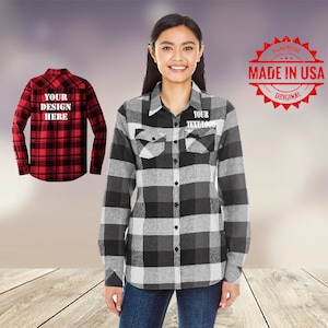 Custom Ladies Flannel / Bridesmaid plaid shirt / flannel shirt / Bridal Flannel / personalized flannel / Womens Flannel / Bridesmaid flannel