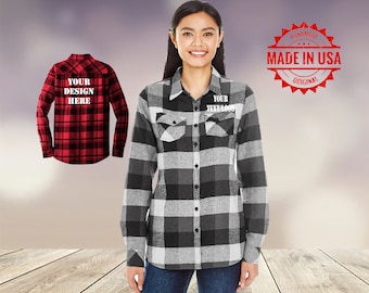 Custom Ladies Flannel / Bridesmaid plaid shirt / flannel shirt / Bridal Flannel / personalized flannel / Womens Flannel / Bridesmaid flannel