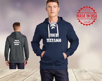 Custom Lace Up Pullover Hooded Sweatshirt Print/Embroidery/ Customized Hoodie/ Monogrammed/ Personalized Hoodie/ Sport Hoodie/ Tteam Hoodie