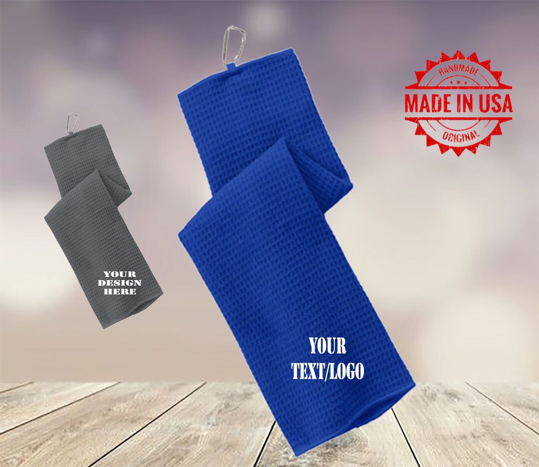 Custom Waffle Golf Towel, Personalized Golf Towels, Monogrammed Golf