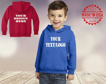 Custom Toddler Core Fleece Pullover Hooded Sweatshirt/ Custom Children's Sweater/ Toddler Customized Sweatshirt/Kids Personalized Sweatshirt