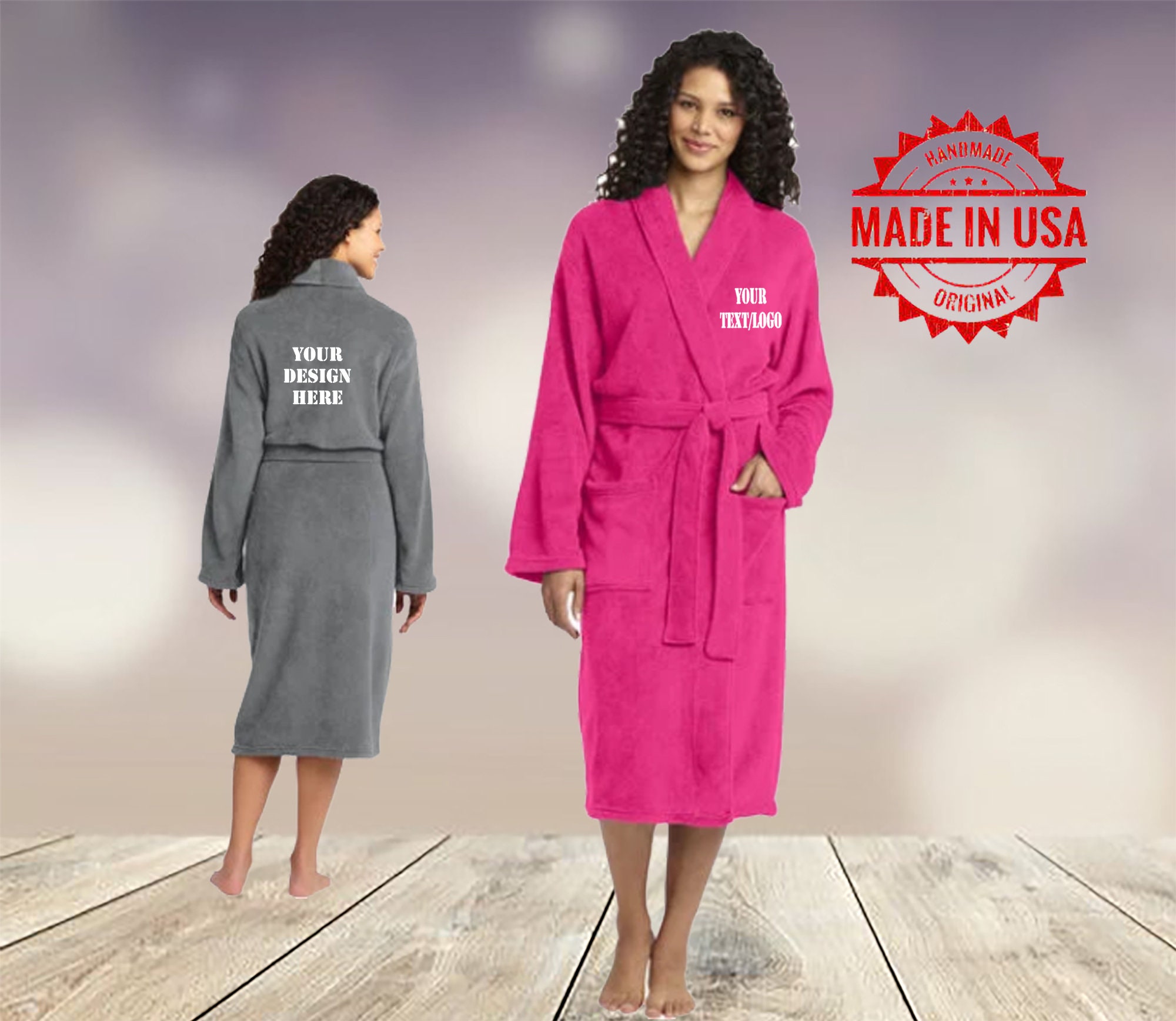 pink personalised robe