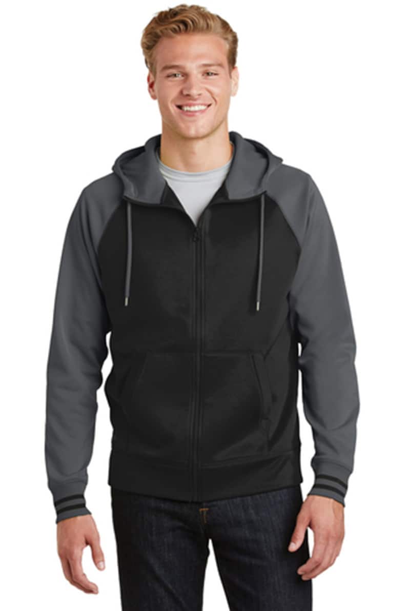 Custom Embroidered LadiesMen Sport-Wick Varsity Fleece Full-Zip Hooded Jacket