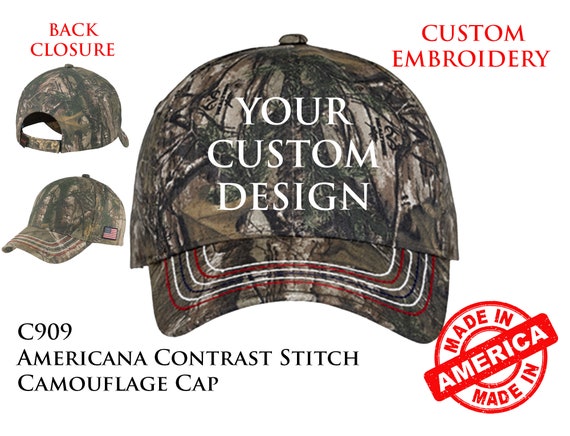 CUSTOM Americana Contrast Stitch Camouflage Cap / Custom | Etsy