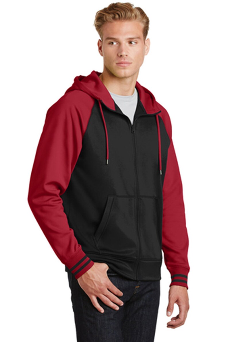 Custom Embroidered LadiesMen Sport-Wick Varsity Fleece Full-Zip Hooded Jacket