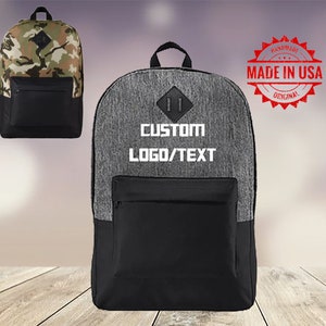 Custom Backpack / Add Your Logo or Text / Retro Backpack / Embroidered Backpack / Custom Backpack / Embroidered Logo / Business Backpack