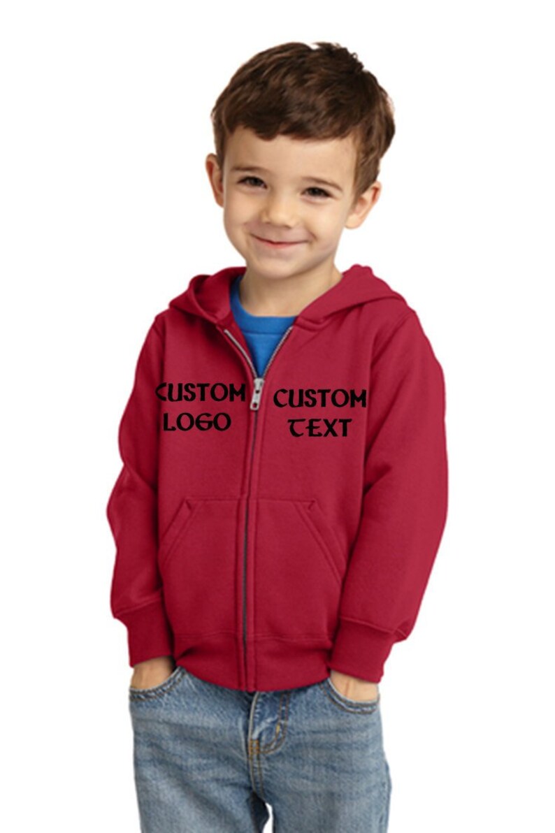 Custom Toddler Core Fleece Full-Zip Hoodie Sweatshirt Custom Children/'s Sweater Toddler Customized SweatshirtKids Personalized Sweatshirt