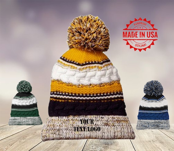 Custom Embroidered Pom Pom Team Beanie 