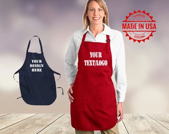 Custom Full-Length Apron / apron / custom aprons / Your Text here / personlized aprons / Custom Logos / embroidery / kitchen /