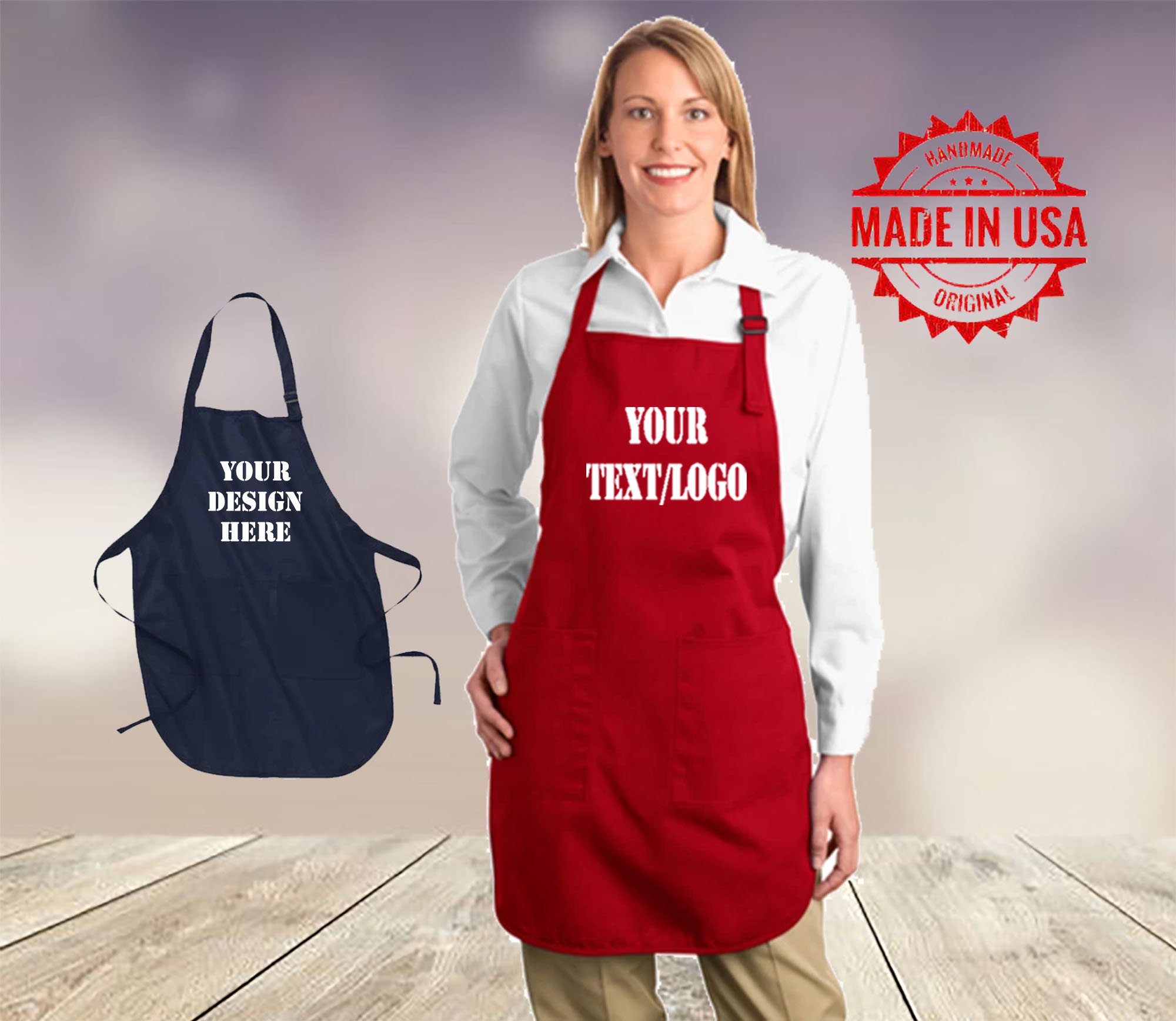 Written Aprons Custom Full-length Apron / Apron / Custom Aprons / Your Text Here ...