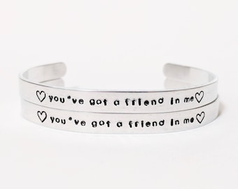 Personalized Friendship Bracelet Set of 2+ // Friendship Jewelry + Best Friend Bracelet + Coordinate Bracelet + Custom Hand Stamped + Disney