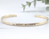 Coordinate Bracelet, Long Distance Best Friend, Latitude Longitude, Wedding Location Bridesmaid Gift