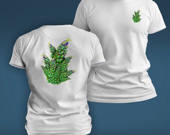 Rare and expensive Green Acropora Coral - (Acropora cytherea - Bali Shortcake) - illustration, coral t-shirt both side printing