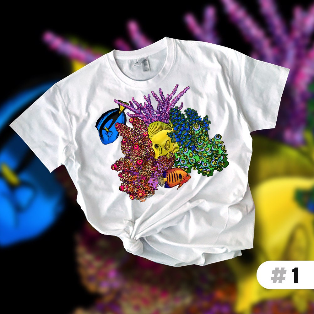 - Etsy T-shirt Aquarium Saltwater Reef Tank Coral Marine