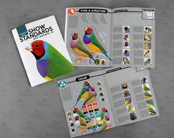 ¡ÚLTIMAS PIEZAS! Estándares del espectáculo del pinzón de Gouldian - elementos básicos / Folleto, 16 páginas