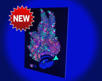 LAST PIECES - Acropora coral Fluorescent Print on Plexiglass