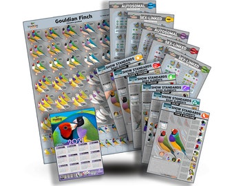 THE BEST MATERIAL for Gouldian! Mutations / Show Standards / Genetics: All in One  +  Gouldian Finch 2024 Calendar 32*48cm for Free!!!