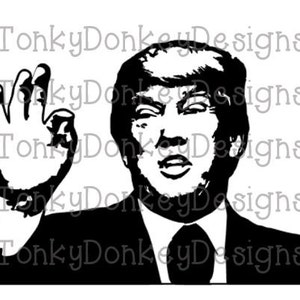 Arquivo de corte do presidente Donald Trump (.svg, .dxf, .eps, .studio3, .jpeg) para Silhouette, cricut e várias outras máquinas