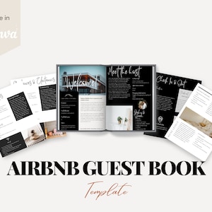 Airbnb Welcome Book Template, Vacation Rental Welcome Book, VRBO Welcome Book, Editable Airbnb Guest Book, House manual, Canva Welcome Guide