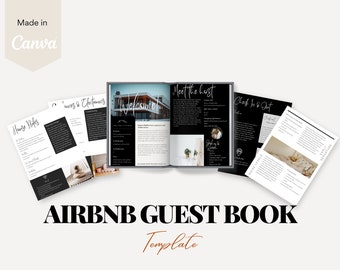Plantilla de libro de bienvenida de Airbnb, libro de bienvenida de alquiler vacacional, libro de bienvenida de VRBO, libro de visitas de Airbnb editable, manual de la casa, guía de bienvenida de Canva