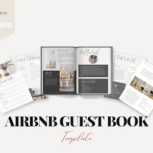 Airbnb Welcome Book Template, Vacation Rental Welcome Book, VRBO Welcome Book, Editable Airbnb Guest Book, House manual, Canva Welcome Guide