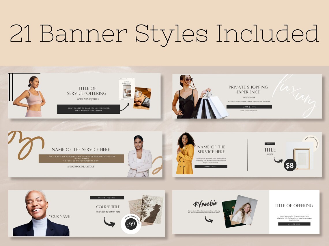 Linkedin Banner Canva - Template Bundle, Editable Banner, Professional ...
