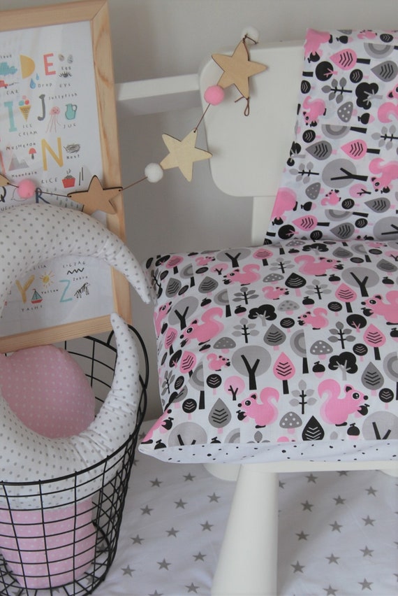 Woodland Bedding Cot Cot Bed 100 X 135 Cm 120 X 150 Cm Etsy