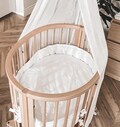 Sheet for For Stokke Sleepi Mini V2/V3. Oval Baby Fitted  Cotton Sheet. Mini Oval Crib.