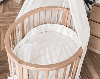 Fitted Cotton Sheet for Stokke Sleepi Mini, Handmade Baby Crib Sheet