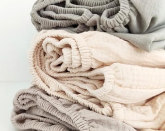 Drap en mousseline pour Stokke Sleepi Mini, drap en coton ovale, drap ovale confortable pour Stokke Sleepi Mini.