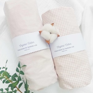 Organic Cotton Crib Sheet Neutral Nursery Bedding, Breathable  Cot /Crib, Baby Shower Gift