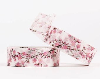 Cherry blossom washi tape, date sticky tape, paper tape, bullet journal accessories, BUJO, planner, scrapbook masking tape, adhesive tape