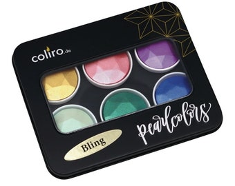 Bling Coliro Pearlcolors Set of Six, watercolour paints, calligraphy inks