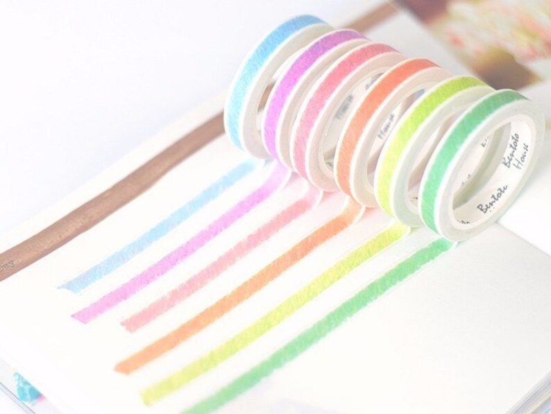 Colour Block Washi Tape School Supplies 8mm Washi Tape Etsy