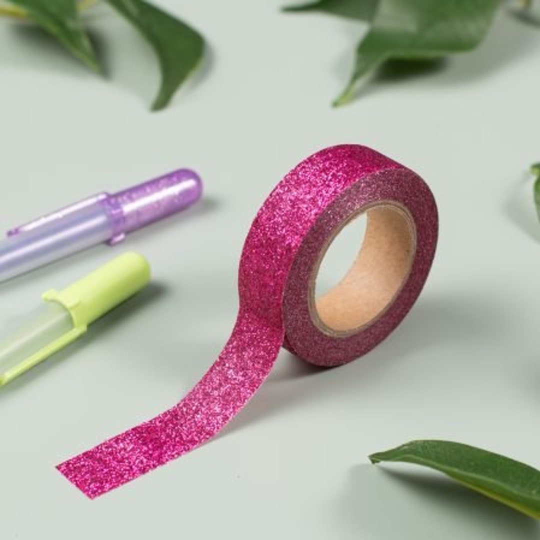 pink-glitter-washi-tape-bullet-journal-accessory-scrapbooking-supplies